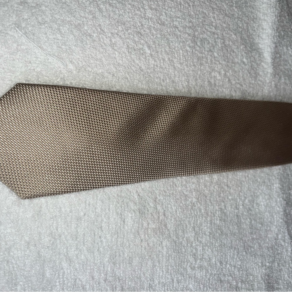 Tan Textured Tie with Subtle Sheen made by Micheal kors